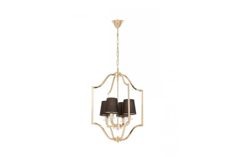 Lampadario a sospensione moderno nero e dorato ORLANDO W4