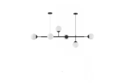 Lampadario a sospensione nero 2 attacchi a soffitto 6 sfere FINO W6