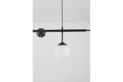 Lampadario a sospensione nero 2 attacchi a soffitto 6 sfere FINO W6