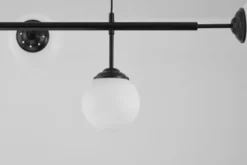 Lampadario a sospensione nero 2 attacchi a soffitto 6 sfere FINO W6