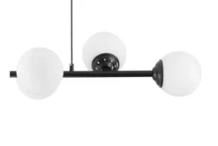 Lampadario a sospensione nero con placca 6 sfere FINO W6