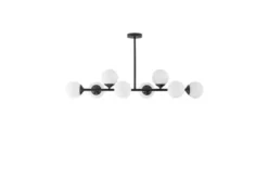 Lampadario a sospensione nero 8 sfere FINO W8