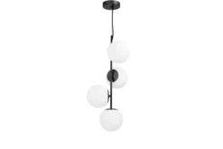 Lampadario a sospensione nero 4 sfere STELVIO W4