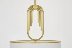 Lampadario a sospensione ottone con paralume bianco ZANETTI TRIO