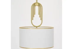 Lampadario a sospensione ottone con paralume bianco ZANETTI TRIO