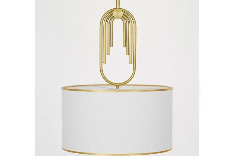 Lampadario a sospensione ottone con paralume bianco ZANETTI TRIO