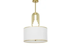 Lampadario a sospensione ottone con paralume bianco ZANETTI TRIO