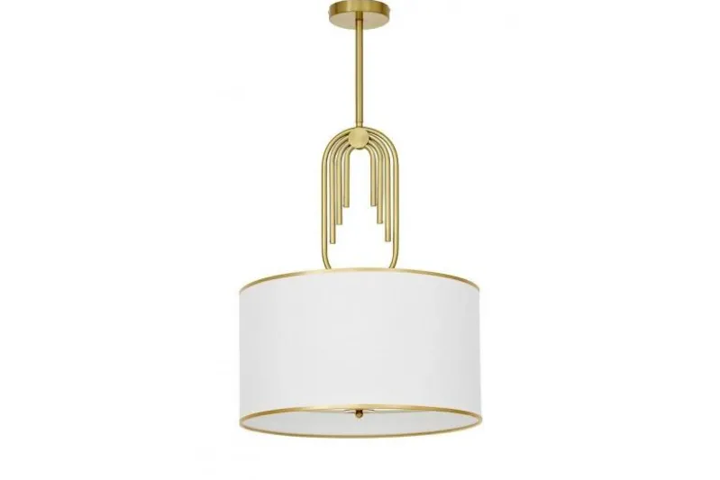 Lampadario a sospensione ottone con paralume bianco ZANETTI TRIO