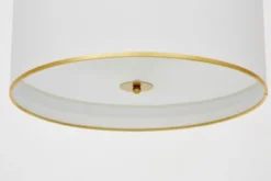 Lampadario a sospensione ottone con paralume bianco ZANETTI TRIO