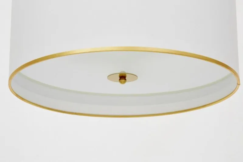 Lampadario a sospensione ottone con paralume bianco ZANETTI TRIO