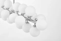 Lampadario a sospensione palle bianche ramo cromato PETRICA W24