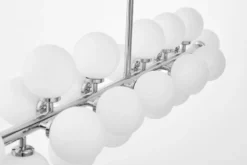 Lampadario a sospensione palle bianche ramo cromato PETRICA W24