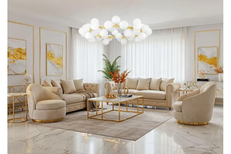 Lampadario a sospensione 40 sfere dorato MARSIADA W40