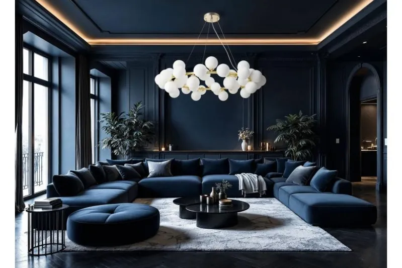 Lampadario a sospensione 40 sfere dorato MARSIADA W40