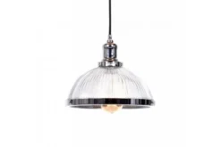 Lampadario a sospensione stile industriale Brico Cromato