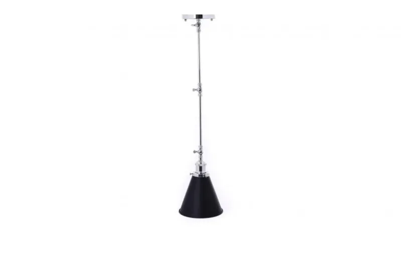 Lampadario a sospensione stile industriale cromo con nero TERI W2