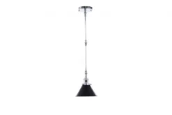 Lampadario a sospensione stile industriale cromo con nero DERI W2