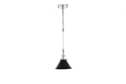 Lampadario a sospensione stile industriale cromo con nero DERI W2