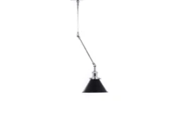 Lampadario a sospensione stile industriale cromo con nero DERI W2