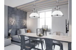Lampadario a sospensione stile industriale Ettore Bianco