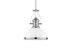 Lampadario a sospensione stile industriale Ettore Bianco
