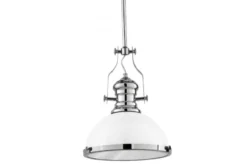 Lampadario a sospensione stile industriale Ettore Bianco