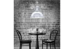 Lampadario a sospensione stile industriale Ettore Cromato