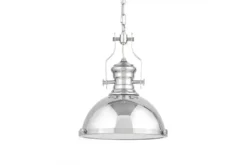 Lampadario a sospensione stile industriale Ettore Cromato