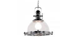 Lampadario a sospensione stile industriale Falco Cromato
