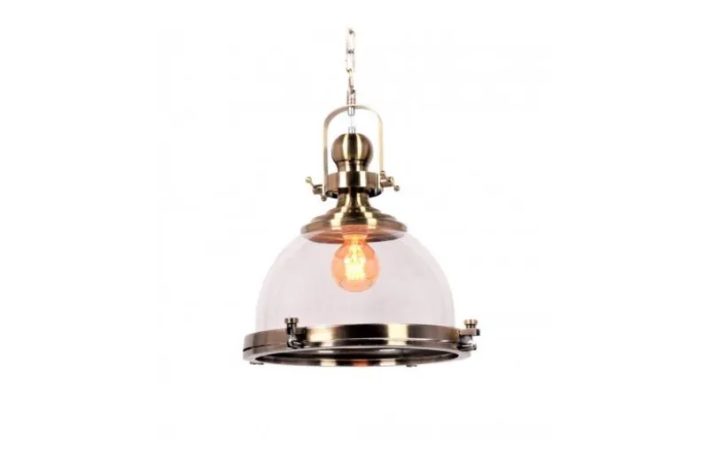 Lampadario a sospensione stile industriale Falco Ottone