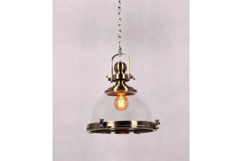 Lampadario a sospensione stile industriale Falco Ottone
