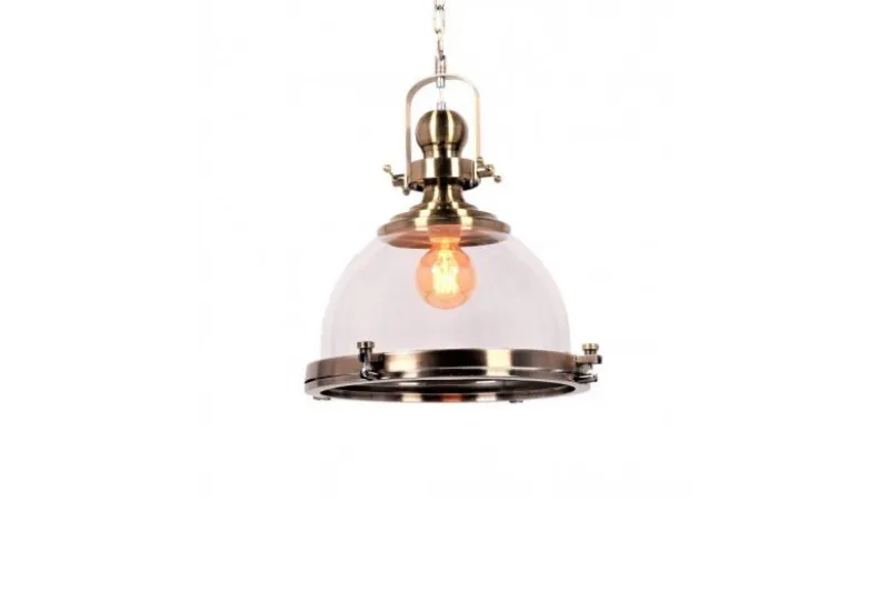 Lampadario a sospensione stile industriale Falco Ottone