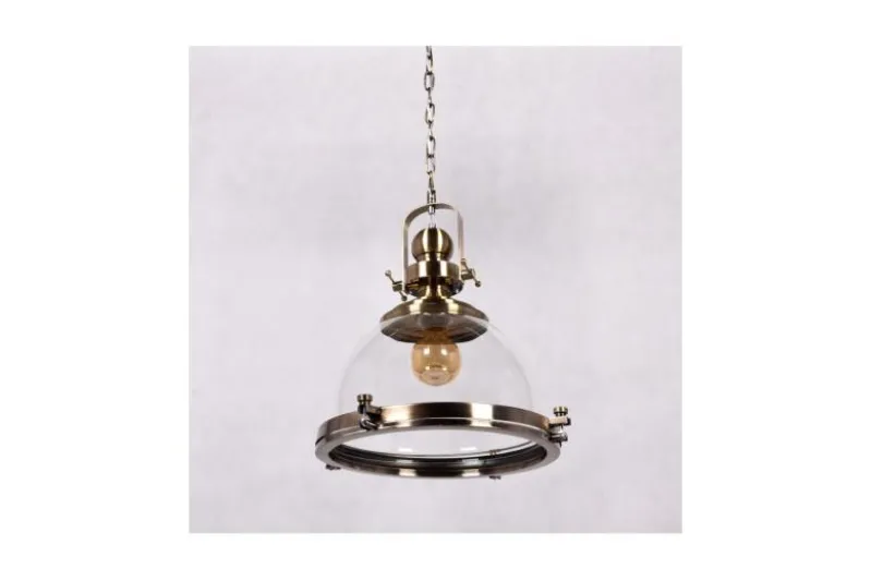Lampadario a sospensione stile industriale Falco Ottone