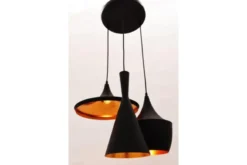 Lampadario a sospensione stile industriale Foggi W3 Nero