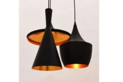 Lampadario a sospensione stile industriale Foggi W3 Nero