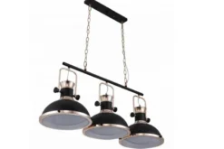 Lampadario a sospensione stile industriale vintage BATORE W3 Nero