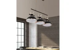 Lampadario a sospensione stile industriale vintage BATORE W3 Nero