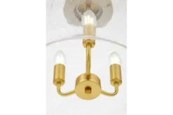 Lampadario a sospensione vetro a bollicine e ottone RALTON W3
