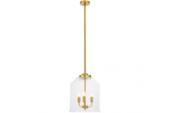 Lampadario a sospensione vetro a bollicine e ottone RALTON W3