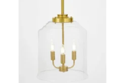 Lampadario a sospensione vetro a bollicine e ottone RALTON W3