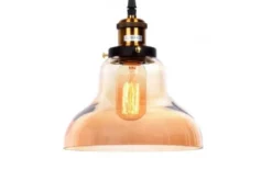 Lampadario a sospensione ZUBI in vetro Ambra