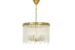 Lampadario circolare con cristalli ottone BALMENA D40