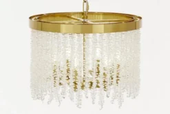 Lampadario circolare con cristalli ottone BALMENA D40