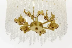 Lampadario circolare con cristalli ottone BALMENA D40
