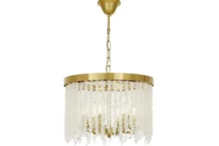 Lampadario circolare con cristalli ottone BALMENA D40