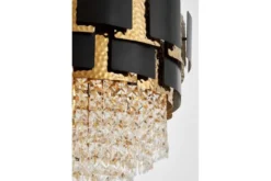 LAMPADARIO CLASSICO IN CRISTALLO NERO E ORO MOLINA D60
