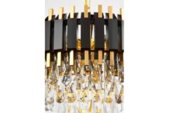 LAMPADARIO CLASSICO IN CRISTALLO NERO E ORO RIVO D50