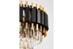 LAMPADARIO CLASSICO IN CRISTALLO NERO E ORO RIVO D40