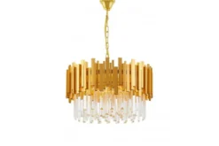 LAMPADARIO CLASSICO IN CRISTALLO ORO FERA D50