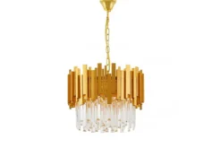 LAMPADARIO CLASSICO IN CRISTALLO ORO FERA D40
